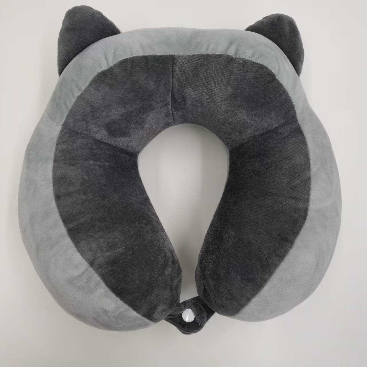 Caricature Gris Raccoon Oreiller encolure UShaped