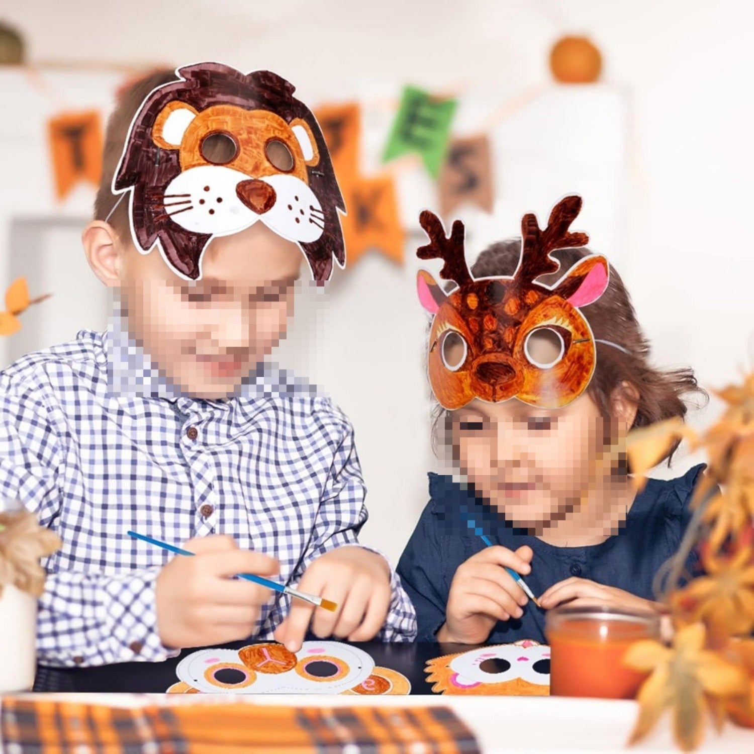Ensemble de masques d'automne de 50 pièces avec 12 modèles animaux