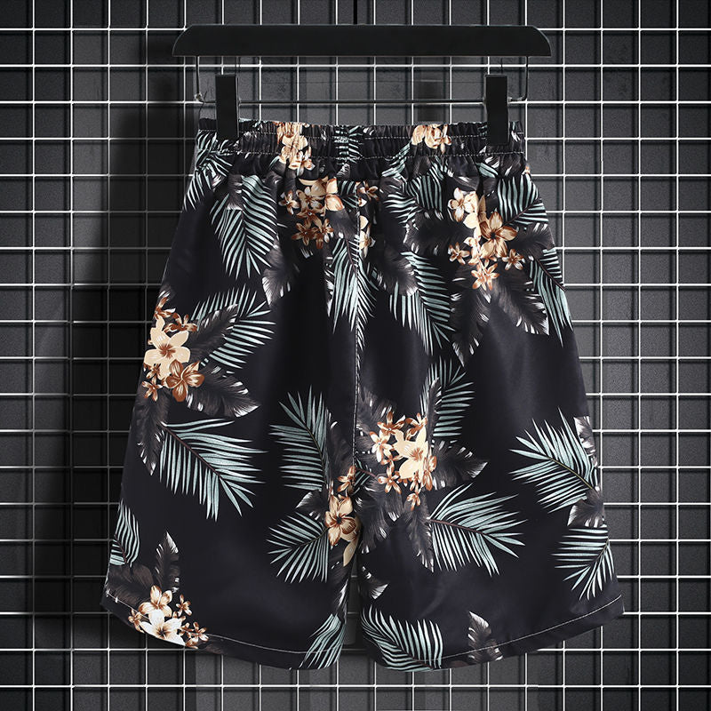 Pantalon de plage de style hawaïen pour hommes enroulé à sec rapide Manche courte imprimé chemise