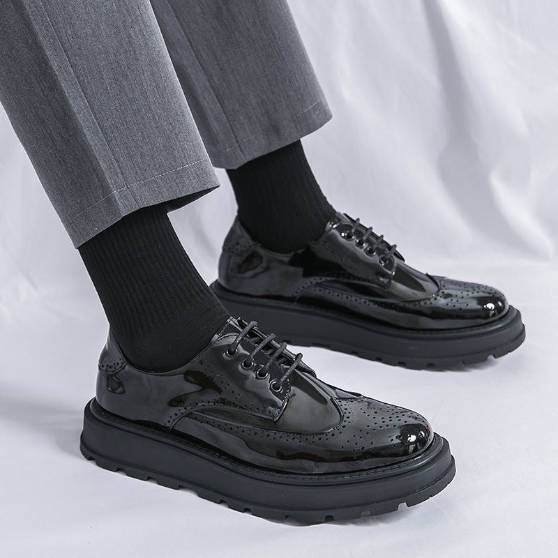 Business Formel Britishstyle Glossy Height augmentation chaussures en cuir