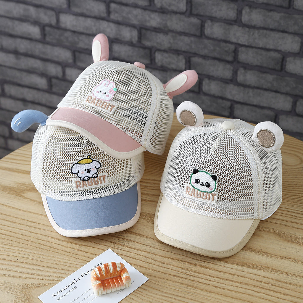Cartoon d'enfants brodé animal et animal en forme d'oreille Breakable All-over Netted Bri