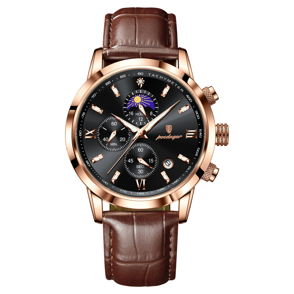 Montre masculine multi-fonctions sport Timing Lune Phase