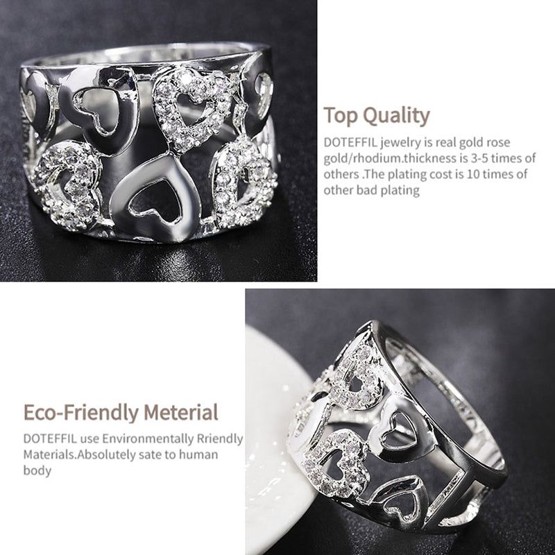 Anneau coupé en forme de cœur avec diamants