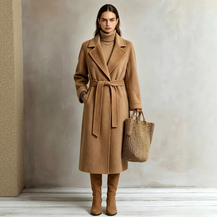 Les femmes Élégantes Long Lapel Coat Pour Casual et Comute Wear