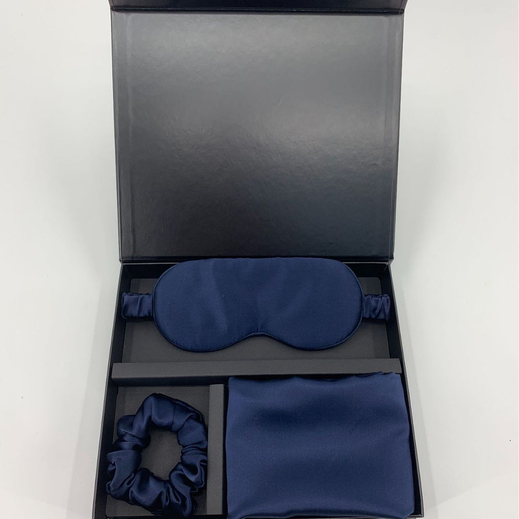 Masque d'oreiller zippé cadeau et ensemble de cravates de cheveux en soie