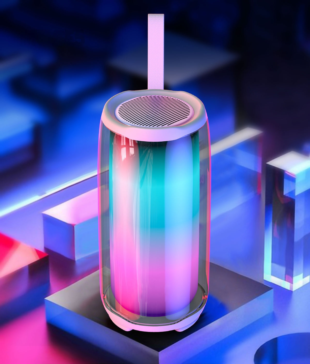 Haut-parleur Bluetooth portable avec une lumière colorée à écran complet