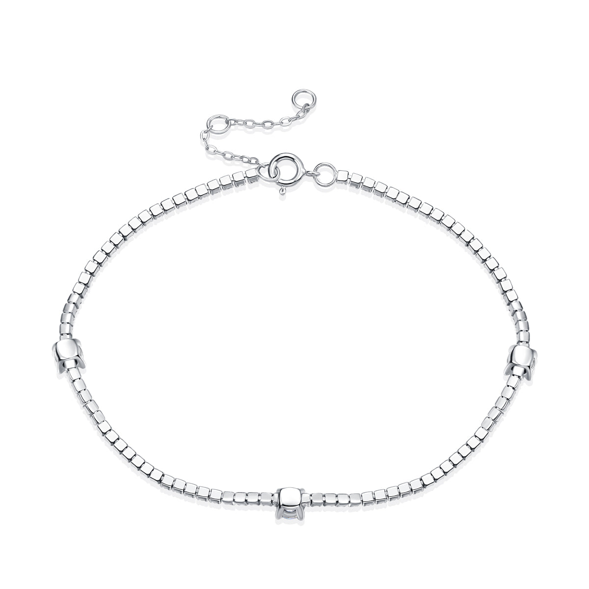S925 Argent 6g Platinum plaqué Moissanite Bracelet