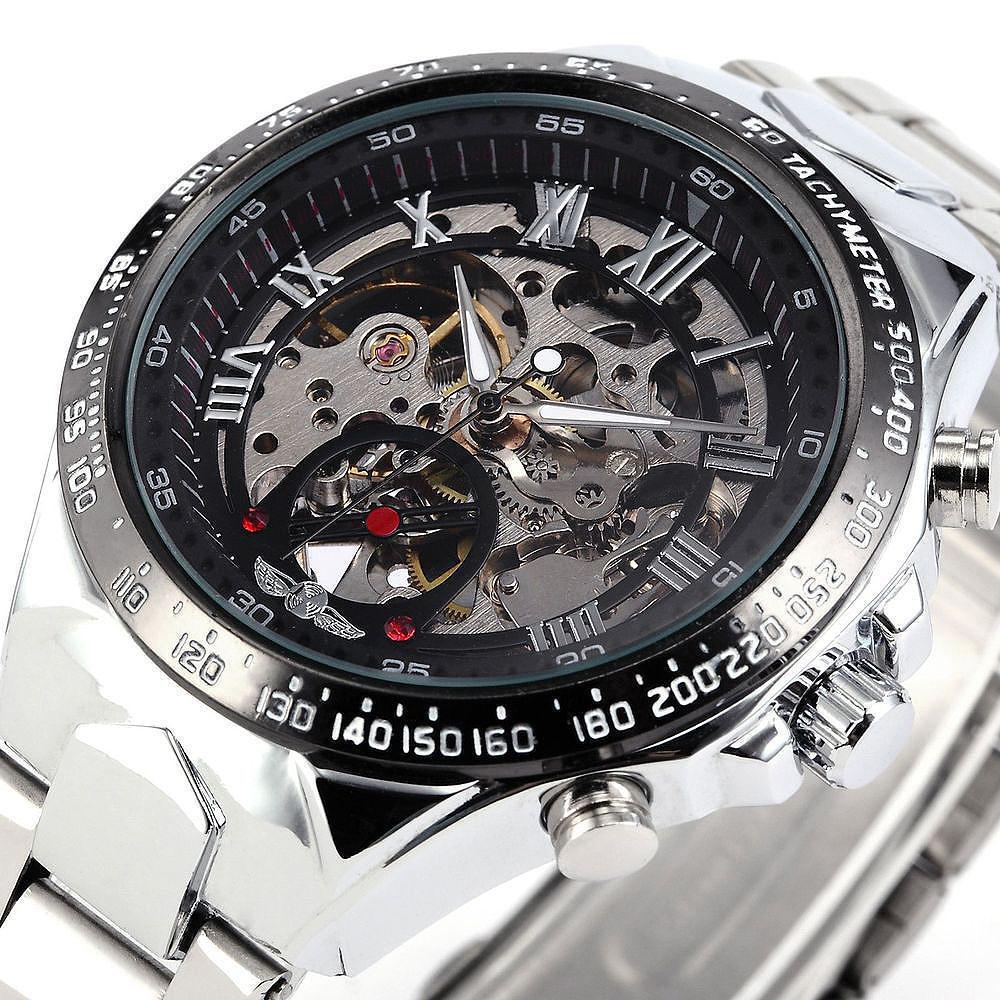 Personnalité homme All-steel Hollow Montre mécanique automatique