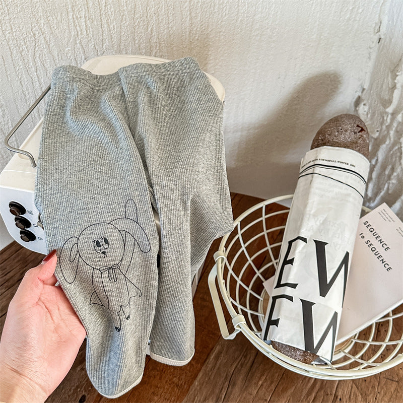 Lapin d'automne des filles Imprimer Leggings mignons