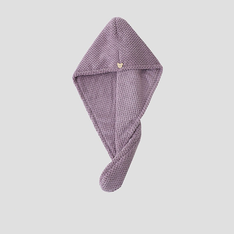 Casquette de séchage des cheveux de Fleece de corail pour femmes