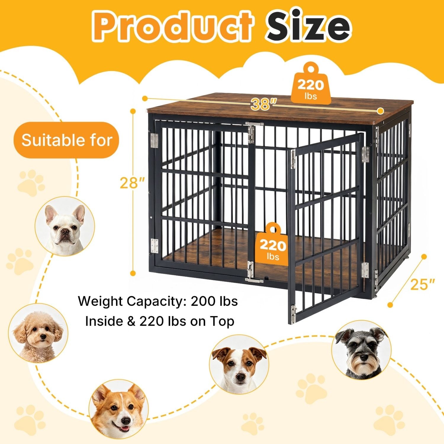 Meubles de caisse pour chiens robustes