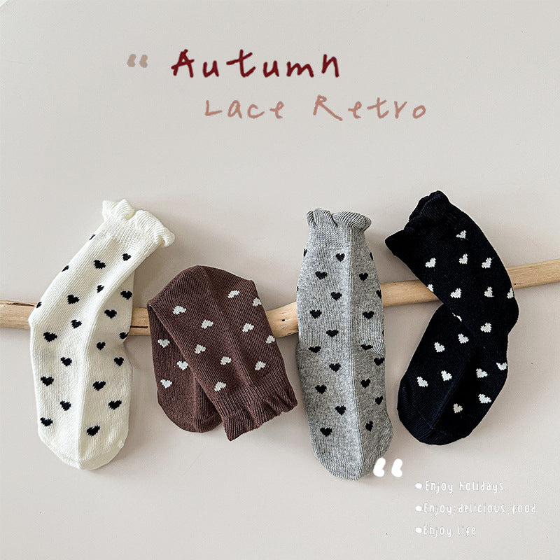 Filles Coton Springautumn Enfants Rufflé Chaussettes mi-calf