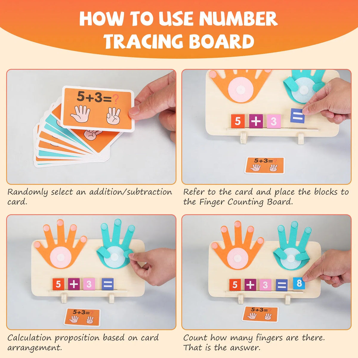 Parler des cartes Flash et du comptage des doigts Math Board Interactive Learning Toys for Kids Aged