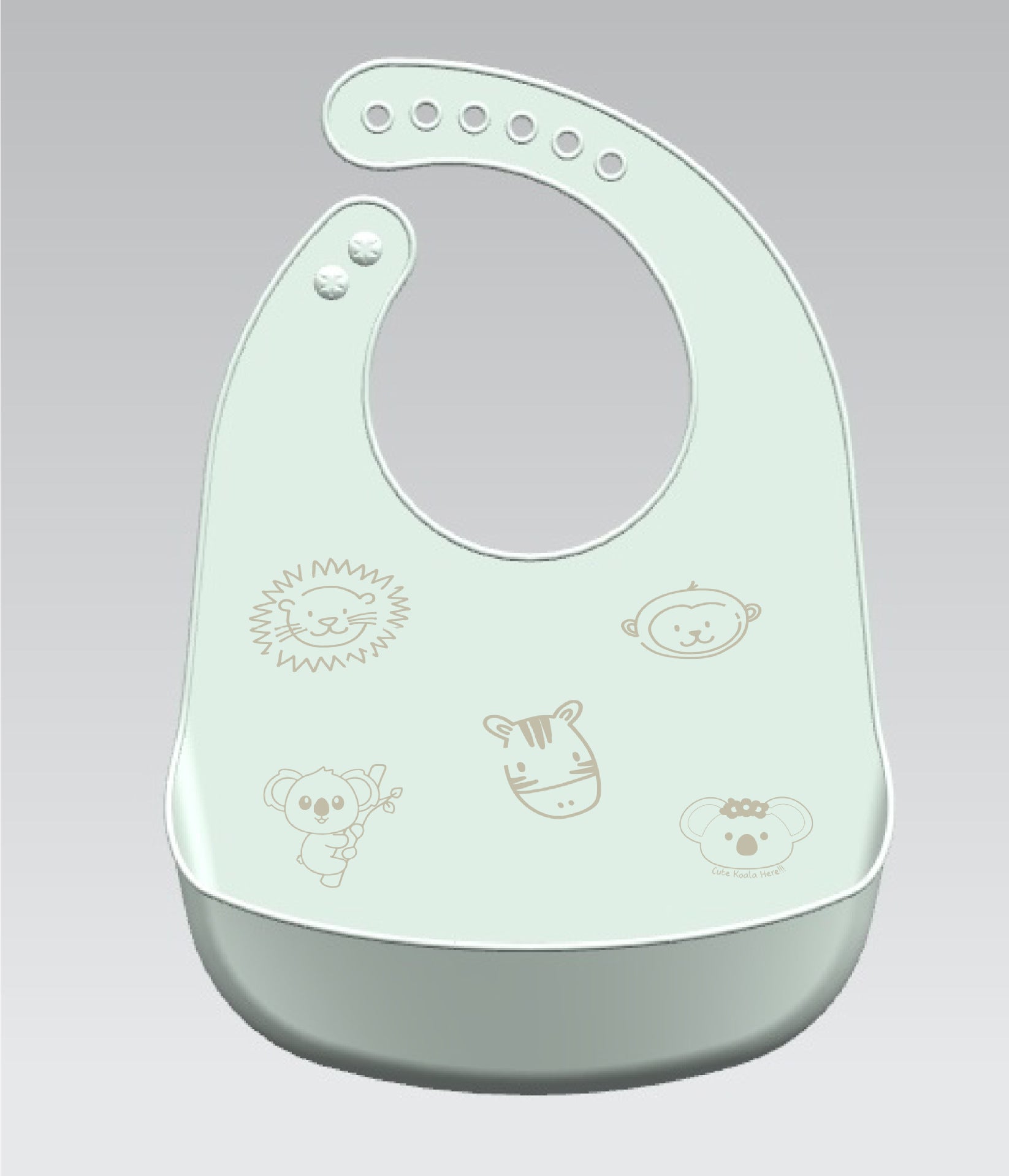 Bébé dessin animé créatif imprimé silicone Bib