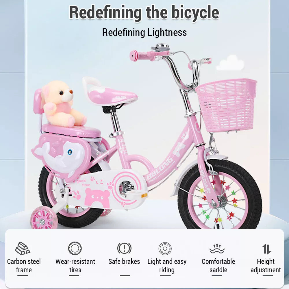 12-16Inch Enfants Vélo pour 2-10 ans Enfants Filles Vélo Stabiliser