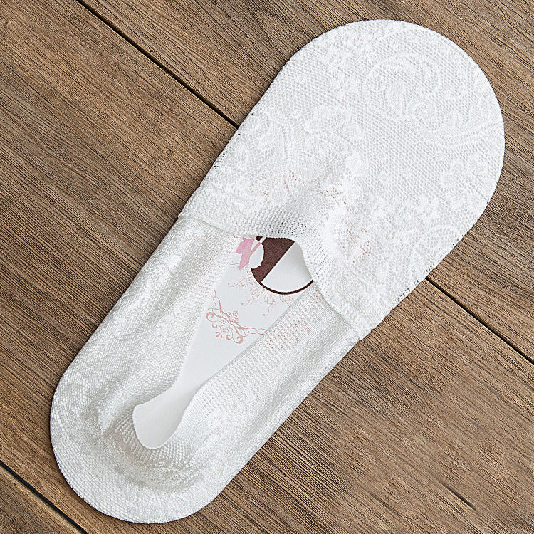 Femmes Été Chaussettes antidérapantes en silicone absorbant la sueur invisible