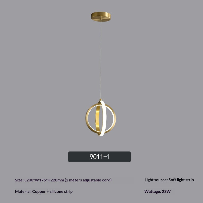 LED lumière circulaire lampe pendentif simple et créative