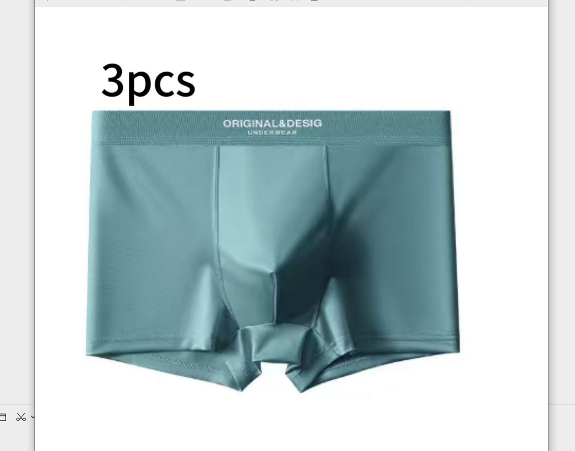 Sous-vêtements en soie de luxe satiné de luxe pour hommes Boxers respirants d'été Boxers