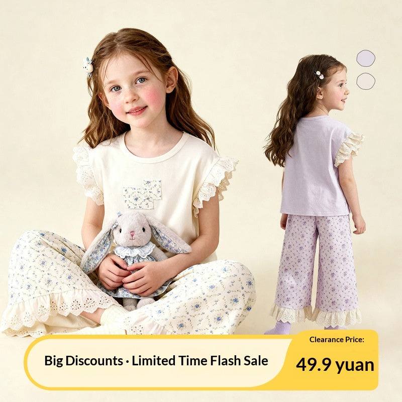 Princesse Style Floral Dentelle Patchwork Cozy Loungewear