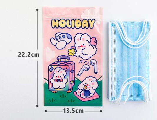 Mignon Rabbit Emballage Emballage Snacks Sealing Pocket Sac cadeau