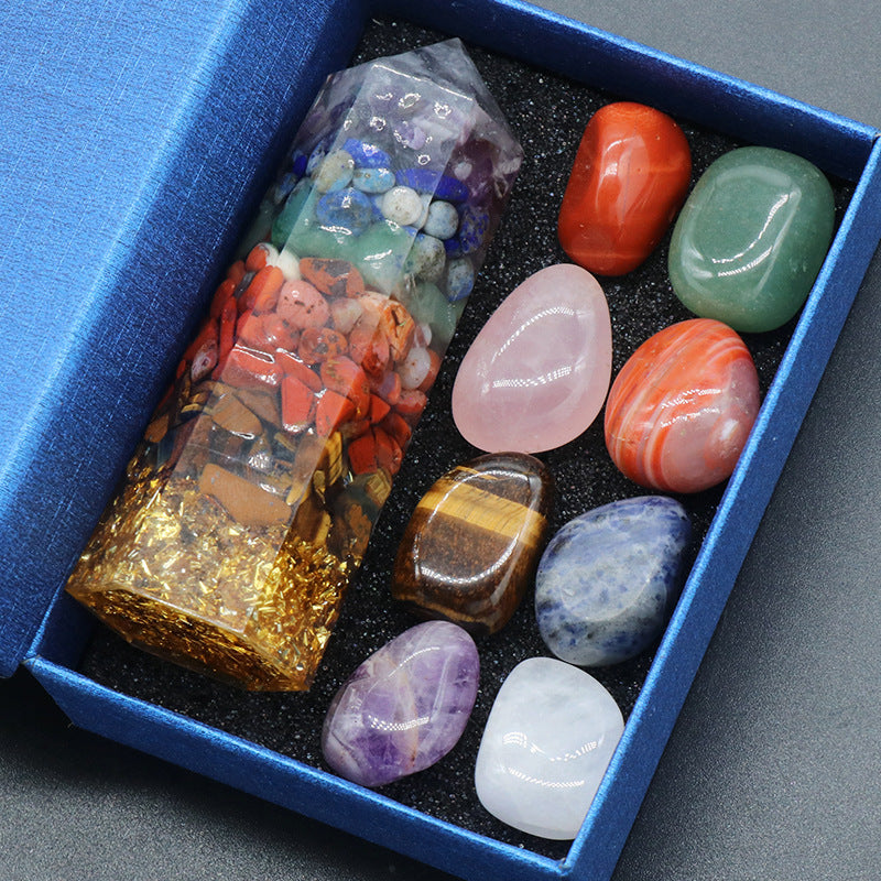 Boîte cadeau en pierre de cristal série colorée