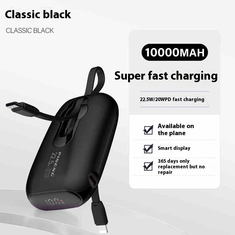 Charge rapide Grande capacité 22,5W Power Bank avec câble
