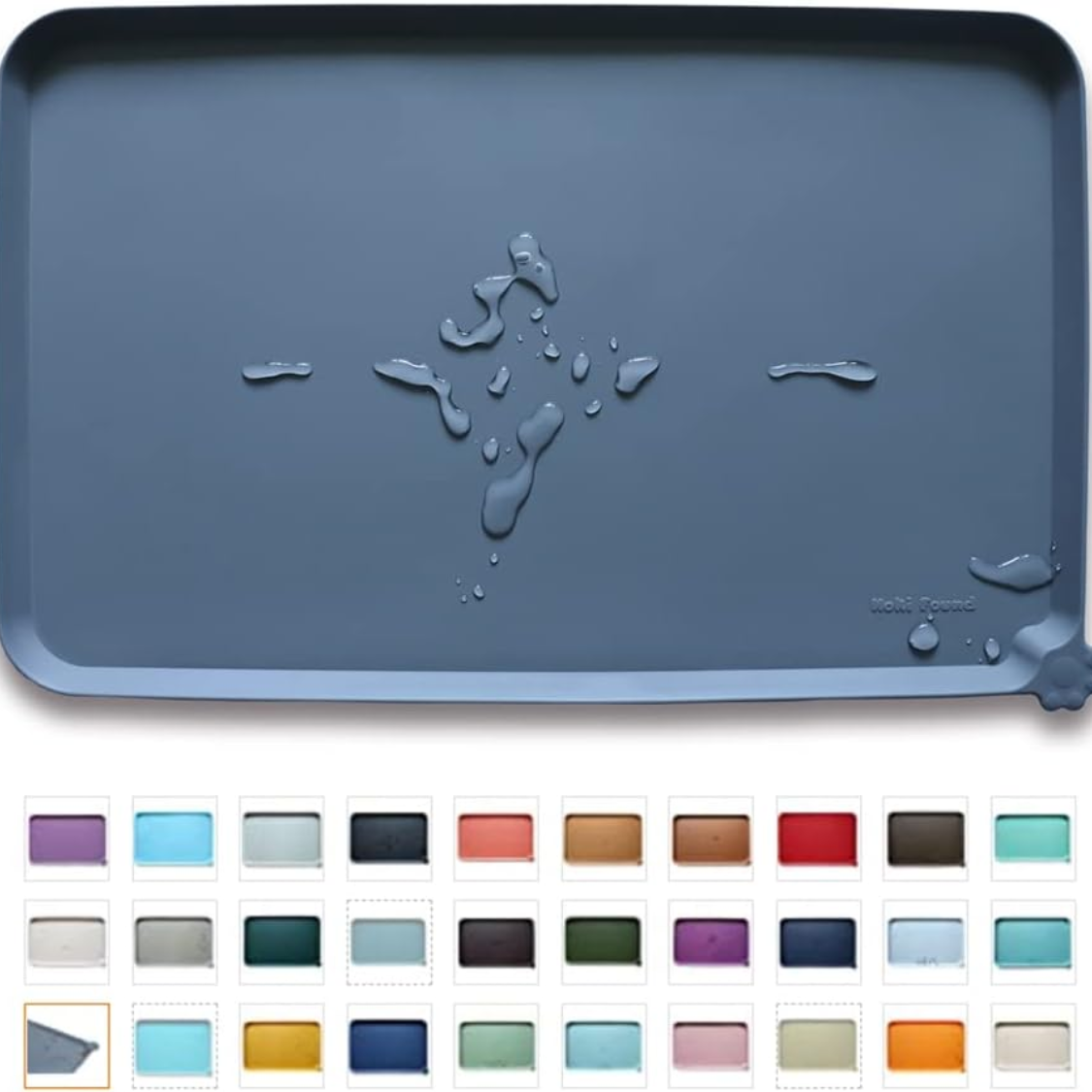 Waterproof feeding mat with raised edges, for dogs and cats