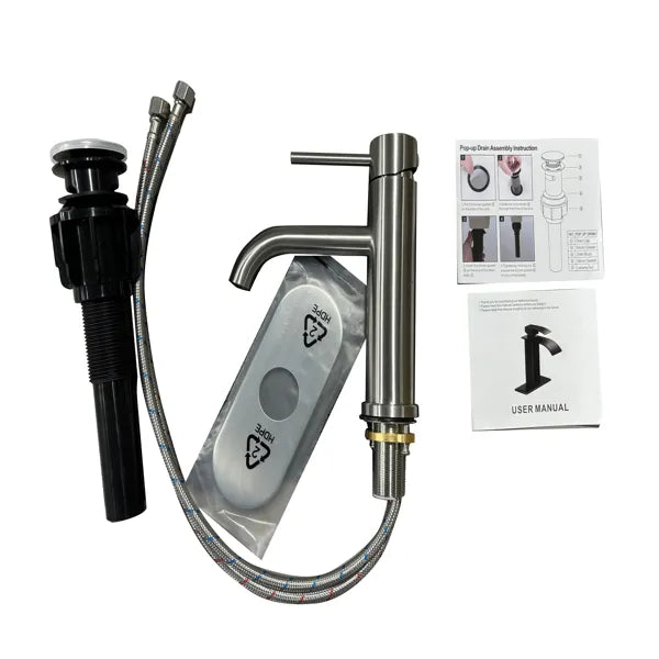 Robinet de toilette à poignée unique Robinet de lavoir en acier inoxydable Trou unique-T10