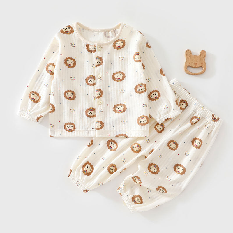 Set de coton à manches longues mignon pour bébés et tout-petits