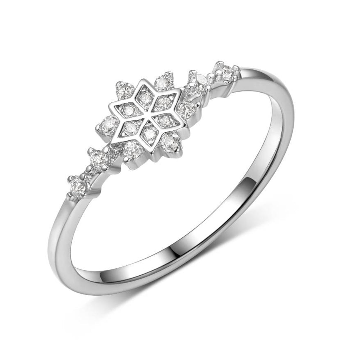 S925 Argent Sterling Moissanite Anneau de flocons de neige 16-Stone Pave D Couleur VVS1 US Taille 5-9 GRA