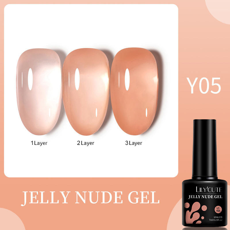 Gel d'ongle transparent sur glace de traitement de la lumière par Jade Amber
