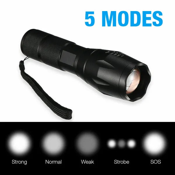 2x Extreme Hell Flashlight Zoom USB Rechargeable with Battery LED
