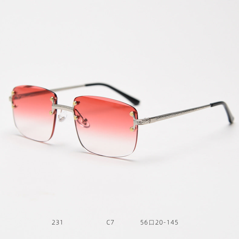 Lunettes de soleil carrées sans cadre