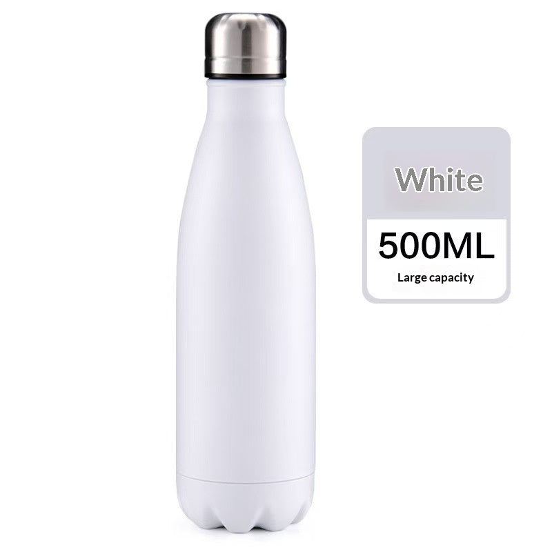 Bouteille d'eau isolée 17 oz Double paroi à vide en acier inoxydable Bouteille d'eau