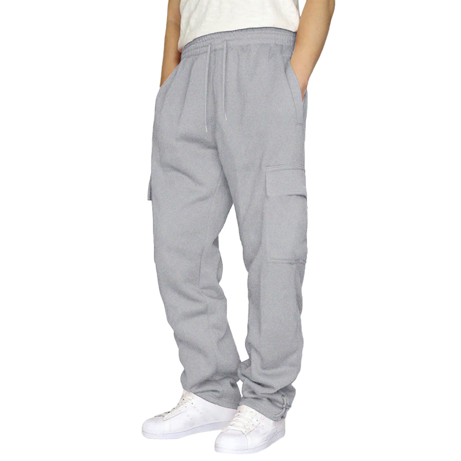 Pantalons enroulés avec de multiples poches et cordons