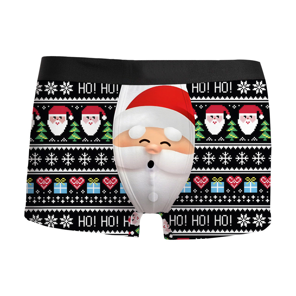 Sous-vêtements homme imprimé 3D de Noël respirant
