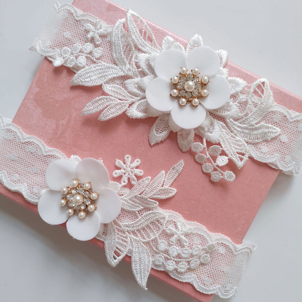Chaussettes de jambe de fleur de perle