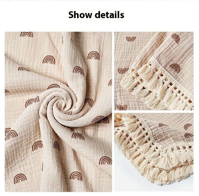 Crêpe de coton imprimé Couverture en tassel