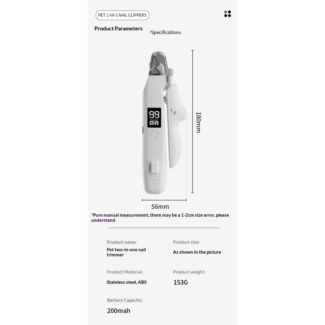 Clipper 2-en-1 pour chien électrique pour chien et chat