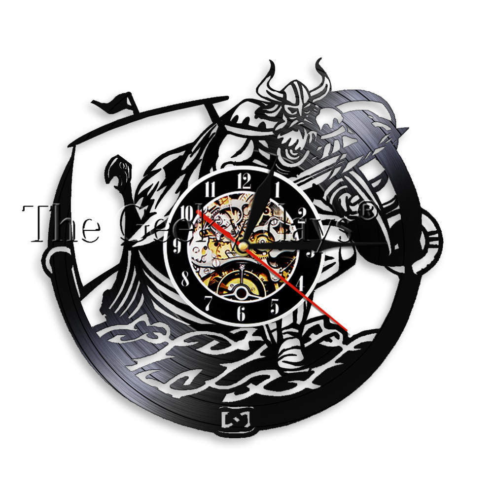 Texte ancien Charm Warrior Vinyl Record Horloge murale