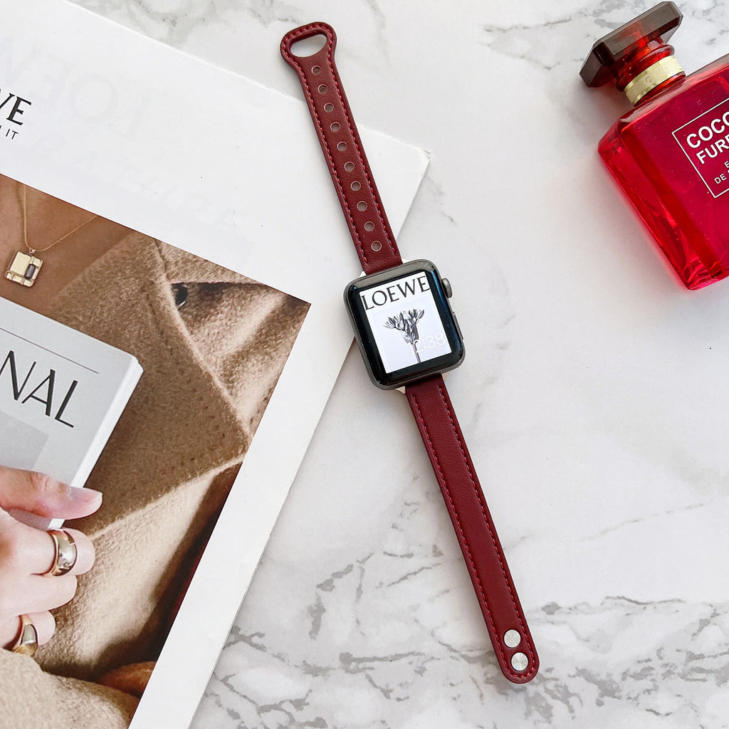Iwatch7 Petit bracelet en cuir taille barbour Iwatch Iwatch123456se Double ongles mince modèle