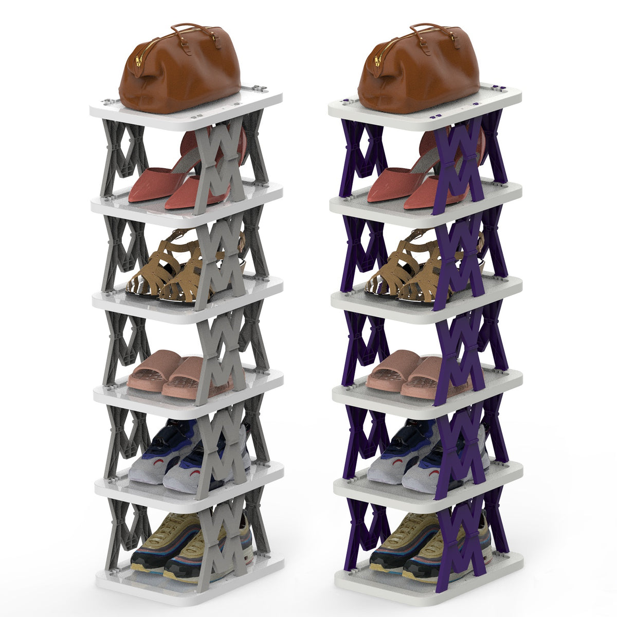 6 Tier pliable Shoe Rack Vertical Shoe Organizer Narrow Shoe Rack pour petits espaces Espace