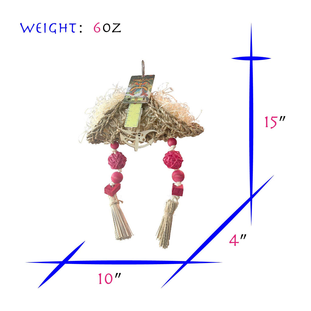Parakeet Toys Adventure Series Pirate Hat Jouet d'oiseau fait main Jouet de perroquet pour l'alimentation