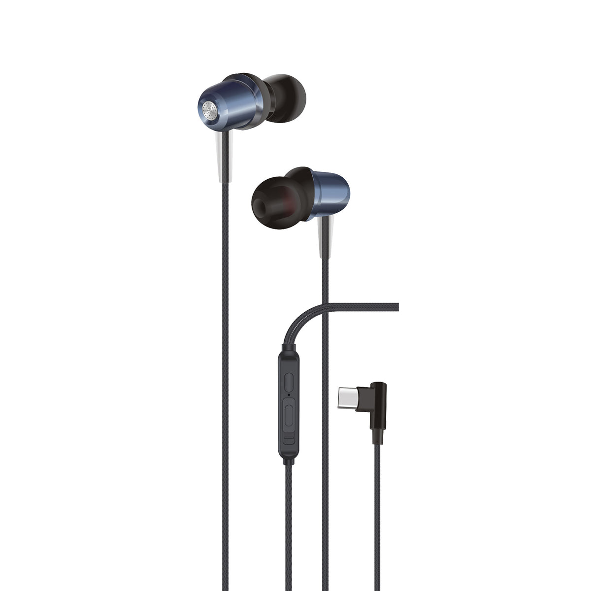 KP-243 Écouteurs USB-C filaires en ligne avec commandes en ligne Haute qualité sonore L