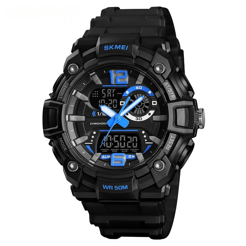 Black Gold Multi-fonctionnel Waterproof Homme Montre électronique