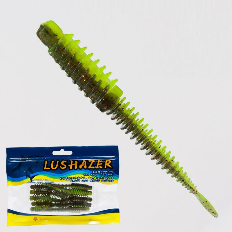 L'eau flottante statique Inverser l'aiguille filetée Tail Soft Bait Full Body Spoiler Soft Worm Bai