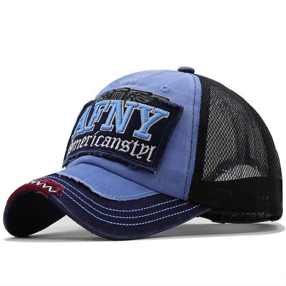 American Retro Détressed Laved Patchwork Lettered Baseball Cap pour l'été