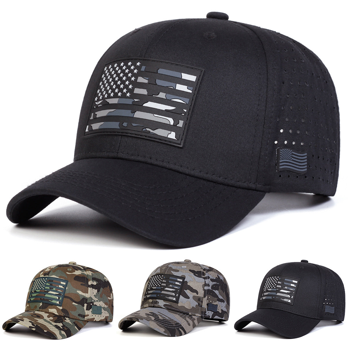 American Flag Three-Dimensional Printed Breathable Mesh Adjustable Fashion Trendy Baseball