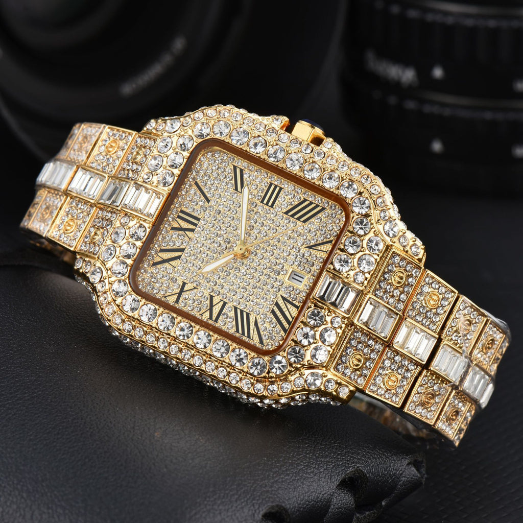 Men's Square Fashion Full Diamond Watch