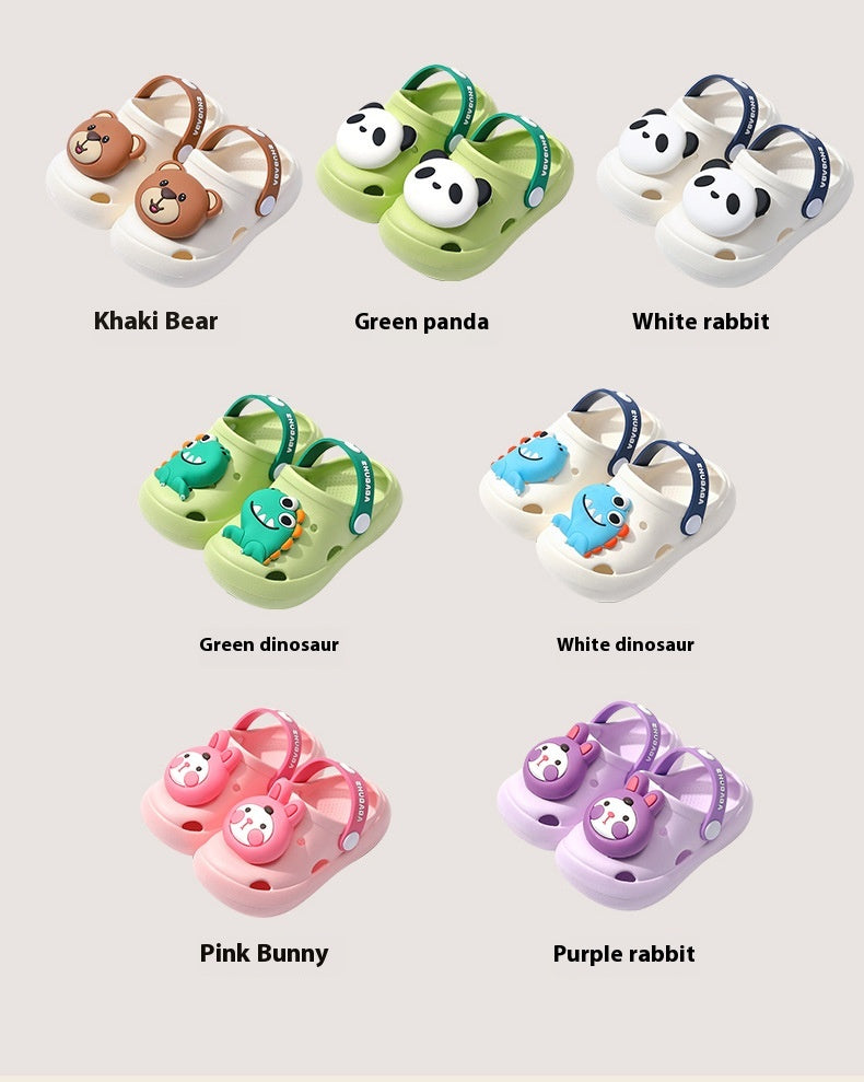 Pantoufles pour enfants Summer Cartoon Baby Soft Bottom Hole Chaussures Garçons et Filles Fermé orteil S